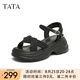他她（TATA）涼鞋女鞋2025夏季新款休閑厚底法式氣質(zhì)時(shí)裝涼鞋女 黑色 37