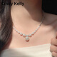 Cindy Kelly高級感珍珠銀項鏈女士輕奢走心鎖骨鏈送老婆結婚紀念生日禮物女生 珍珠碎銀項鏈【送老婆女友實用高檔】