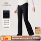 英氏（YEEHOO）女童喇叭褲兒童褲子中大童裝運(yùn)動(dòng)休閑彈力長(zhǎng)褲百搭秋 純黑 150