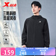 特步防潑水上衣新款男夾克外套跑步訓(xùn)練服戶外騎行服雙層風(fēng)衣運(yùn)動服 正黑色-0104 L