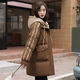 莫代爾2025冬季新款假兩件拼色羽絨棉服女中長(cháng)款厚實(shí)保暖棉衣棉襖外套女 咖啡色 L 建議111-130斤
