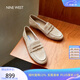 NINE WEST/玖熙通勤樂(lè )福鞋反絨豆豆鞋女鞋 NF438016SK 杏色40