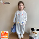 奧特曼童裝女童套裝秋裝2025新款兒童衣服衛(wèi)衣褲春秋款女寶寶時髦兩件套 米白色 90 建議80-90cm1歲半-2歲