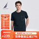諾帝卡（NAUTICA）【商場(chǎng)同款】男裝夏季款休閑純棉短袖圓領(lǐng)套頭T恤男TO3102 藏青4NV（231） 2XL