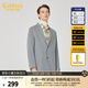 卡賓男裝長(cháng)版毛呢大衣加厚外套潮流時(shí)尚休閑A 淺灰色16 2XL /185/54