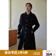獨束大碼女裝氣質(zhì)時尚毛呢兩件套冬季新款胖mm兩穿式雙面呢大衣女 靜謐黑 L
