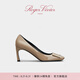ROGERVIVIER/【七夕禮物】RV女鞋Trompette方扣細(xì)跟漆皮高跟單鞋 駝色 36 （建議拍大半碼，詳詢客服）