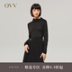 【黃金羊毛】OVV2022秋冬新款女裝美麗諾羊毛長袖打底衫T恤 黑色A2 M