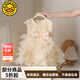 G.DUCKKIDS公主裙女童連衣裙夏季兒童周歲生日禮服洋氣高級女寶寶蓬蓬蛋糕裙 香檳色akmoacm 90 尺碼1~2歲【 80-90cm】cm