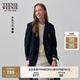 Teenie Weenie小熊西裝外套女2025年春季新款復古氣質(zhì)學(xué)院風(fēng)徽章西裝外套 藏青色 S 160