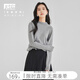 對白【100%綿羊毛】半高領(lǐng)針織毛衣女秋冬2024新款保暖打底衫上衣 海鷗灰 L