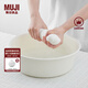 無印良品 MUJI 聚丙烯熱水盆 臉盆洗衣盆家用加厚盆 泡腳盆 MB08CC2S 白色中 外口徑320mm*高105mm/約5.8L