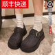 百麗踏厚底時(shí)尚勃肯鞋女鞋子2025新款秋冬復(fù)古休閑樂福鞋女士簡約單鞋子 深灰色 37