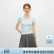 范思藍恩少女絞花針織衫女夏季2025假兩件拼接花邊領(lǐng)套頭上衣2202 天空藍 M