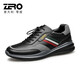 零度zero男鞋時(shí)尚百搭運動(dòng)休閑鞋男皮面厚底舒適潮流戶(hù)外鞋 黑色 41