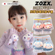 ZOZX德國(guó)秋冬保暖翻蓋半截手套男女兒童小孩可愛(ài)庫(kù)洛米半分指五指手套紫色庫(kù)洛米均碼（適合5-12歲）