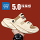 真維斯（Jeanswest）拖鞋男外穿夏季2025厚底休閑涼拖鞋男透氣沙灘鞋 米棕  42 /43 