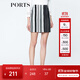 PORTS寶姿  新品商場(chǎng)同款女裝經(jīng)典LOGO提花包臀半裙SN8S018HFD060 白/黑色 S (4)