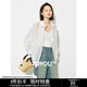初語(yǔ)法式芥末綠天絲襯衫女2024夏新款輕薄長(cháng)袖遮陽(yáng)polo領(lǐng)上衣開(kāi)衫 白色 L
