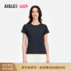 AIGLE艾高圓領(lǐng)T恤經(jīng)典款SORONA柔軟舒適簡(jiǎn)約時(shí)尚短袖內(nèi)搭女士 海軍藍(lán) BN411 40 (170/92A)