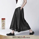 日著(zhù)原創(chuàng  )褲子女寬松女褲 網(wǎng)紗高腰垂感休閑裙褲闊腿褲女夏九分褲 黑色 M
