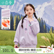 茵曼（INMAN）女童加絨連帽衛(wèi)衣奧粒絨2024冬季兒童中大童保暖上衣立體花朵 冬款-紫色GO3844049 130