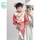 WVD國際品牌秋冬裝新生兒滿月服百日禮服女寶寶周歲外出服新年裝拜年713粉色連體衣加絨 713粉色連體66 CM約36月/約612斤