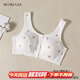 Mom Jane孕婦哺乳內衣文胸背心式春秋薄款懷孕期專(zhuān)用喂奶聚攏前開(kāi)扣睡眠 白印小熊 L