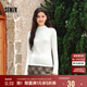 森馬（Semir）長(zhǎng)袖T恤女半高領(lǐng)吸濕發(fā)熱抗菌2024冬緊身抓絨打底衫109724101001