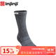 injinji戶(hù)外長(cháng)筒五指襪女加厚coolmax專(zhuān)業(yè)馬拉松徒步登山速干襪子 黑灰色 XS/SM（35-40）