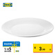 宜家（IKEA）OFTAST奧夫塔耐熱餐盤(pán)菜盤(pán)碗碟西餐盤(pán)骨碟家用套裝餐具 白色碟25cm