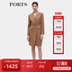 PORTS寶姿女裝秋季新款修身通勤雙排扣連衣裙ALD9D028NWF 駝色 M (6)