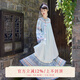 七月夕晨霧 國風(fēng)服飾春夏傳統圓領(lǐng)復古民族風(fēng)日常百褶改良通用 圓領(lǐng)長(cháng)衫+齊腰裙 現貨 L