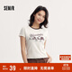 森馬（Semir）史努比系列短袖T恤女短款緊身撞色風(fēng)夏季小個(gè)子印花101524100004
