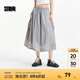 森馬（Semir）半身裙女抽繩防曬涼感寬松潮酷2025夏季新款質(zhì)感格子長裙鹽系 晨灰20154 M