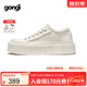 共跡gongji【于文文同款】25秋季新款女鞋方頭帆布鞋厚底增高小白鞋休閑板鞋 象牙白 /偏大一碼 37 （238mm）
