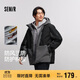 森馬（Semir）棉服男冬季防風(fēng)三防外套撞色拼接棉衣輕薄款連帽上衣101724112101