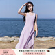 香影【防曬】白色背心無(wú)袖連衣裙女裝2025夏季新款內搭長(cháng)裙小白裙 紫色L85S044 （非防曬） L