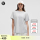 lululemon丨All Yours 女士棉混紡 T 恤 *Wash LW3IRES 阿爾卑斯白淀粉藍牛仔藍水洗云紋 L