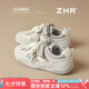ZHR德訓鞋女復古拼色內(nèi)增高女鞋百搭時尚休閑鞋子女AB158 灰色 37