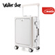 Walker Shop輕奢品牌寬拉桿行箱李箱前置開(kāi)口密碼箱多功能登機箱旅行箱男女 云霧白 24英寸 需托運【放15.6寸筆記本】