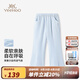 英氏（YEEHOO）女童褲子兒童七分褲夏季時(shí)尚透氣休閑風(fēng)喇叭褲夏裝新款中大童裝 糖果周末淺蘭 170