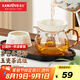 金灶（KAMJOVE）玻璃公道杯帶茶漏過濾網(wǎng)套裝 茶具配件茶海分茶器加厚功夫茶杯 玻璃公道杯【300mL】配陶瓷茶漏