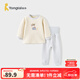 童泰（TONGTAI）寶寶套裝秋冬季純棉保暖嬰兒衣服兒童內(nèi)衣男女童上衣高腰褲子 藍(lán)色 90