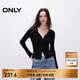 ONLY秋季簡(jiǎn)約百搭高級感V領(lǐng)修身顯瘦針織衫女|12433B005 H1Z 黑色 M