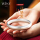 唯一（Winy）銀手鐲女純足銀9999鐲子銀飾素圈送女友媽媽款生日七夕情人節(jié)禮物
