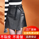 高級感不規則皮裙短裙女2025秋冬新款時(shí)尚半身裙顯瘦小個(gè)子a字裙 黑色 裙長(cháng)37cm 常規 2XL 【適合121-130斤】
