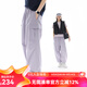 雲上生活【City Walk】休閑工裝褲寬松直筒束腳運動(dòng)長(cháng)褲女2025秋K0242 紫色 L （建議115-130斤左右）