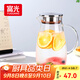 富光大容量涼水壺耐高溫冷水壺家用玻璃水壺茶壺果汁杯1600ML家居壺