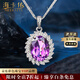 ?？ㄒ雷纤ы?xiàng)鏈女水滴吊墜寶石項(xiàng)鏈七夕情人節(jié)生日禮物送女友送 羅蘭紫紫水晶項(xiàng)鏈